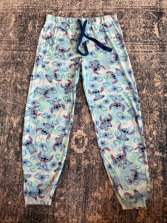 Disney Other - Disney Light Blue Stitch Print Pajama Pants with Navy Drawstring